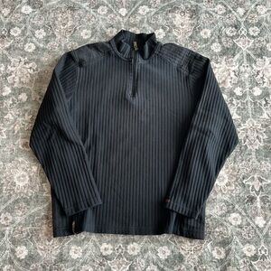 2000s Point Zero Charcoal Ribbed Quarter-Zip Top